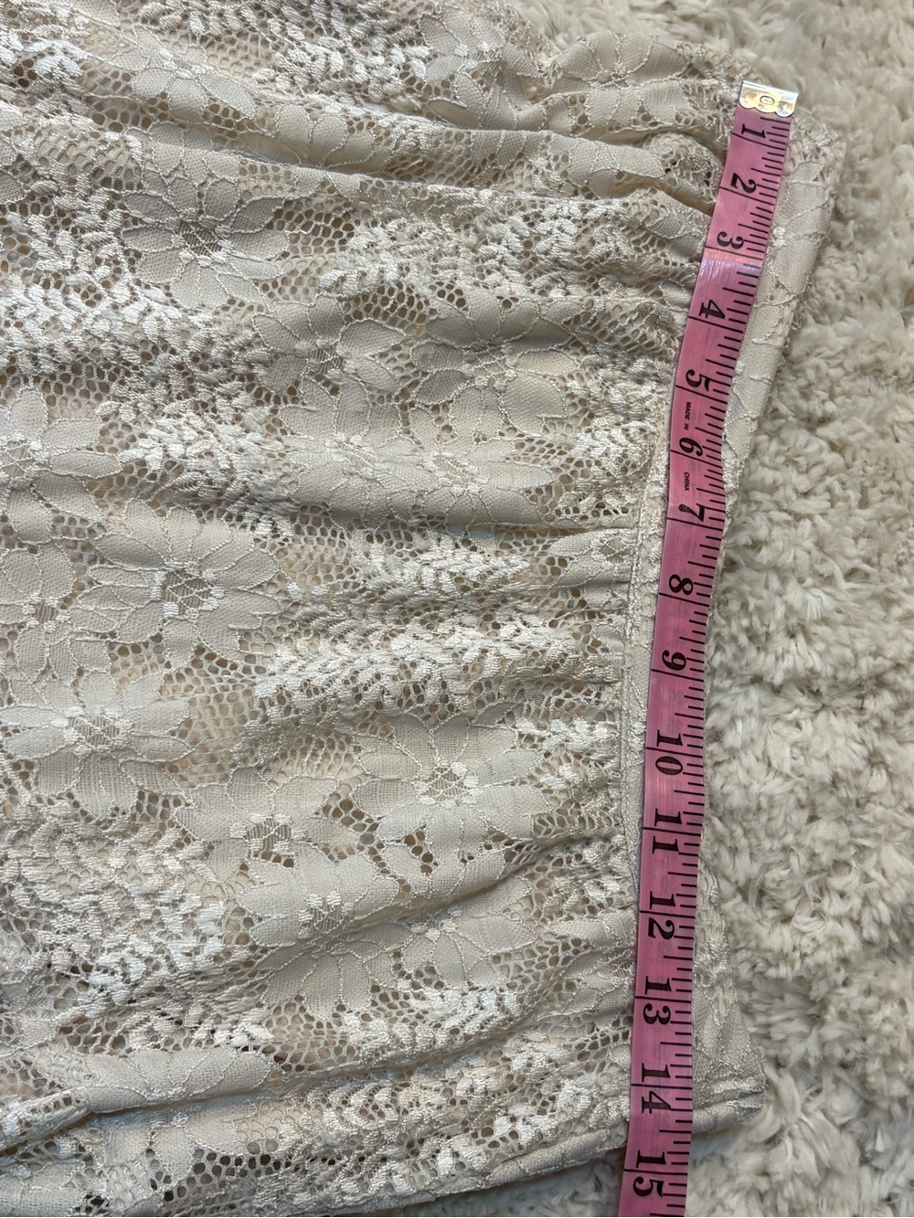 Altar'd State Cream Tiered Lace Maxi Skirt Smocked Boho Cottagecore Ivory - Picture 4 of 6